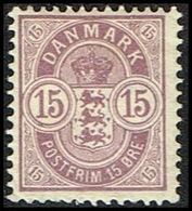 1902. Coat-of Arms. 15 Øre Lilac   (Michel 38) - JF362835 - Unused Stamps