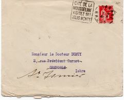 LETTRE OBLITERATION DAGUIN - TARARE - CITE DE LA MOUSSELINE -VISITEZ SES JOLIS MONTS -1933 - Mechanical Postmarks (Other)