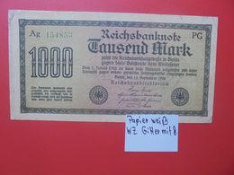 Reichsbanknote 1000 MARK 1922 VARIANTE CIRCULER (B.15) - 1000 Mark