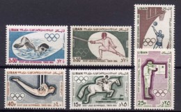 Lebanon, 1965, Olympic Summer Games Tokyo, Sports, MNH, Michel 888-893A - Lebanon