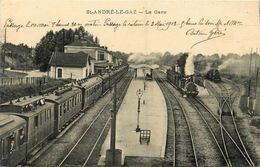 St André Le Gaz * La Gare * Train Locomotive N°923 * Ligne Chemin De Fer De L'isère * Wagons - Saint-André-le-Gaz
