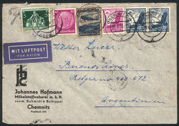 GERMANY: Airmail Cover Franked By 5 Different Stamps, Including 2 Twin Values Of 40Pf., Sent To Argentina On 26/JUN/1936 - Briefe U. Dokumente