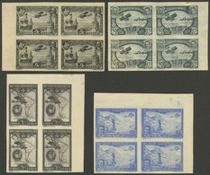 SPAIN: 4 Imperforate Proofs In Blocks Of 4, Year 1930, With Small Defect But Of Excellent Appearance, Interesting! - Sonstige & Ohne Zuordnung