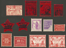 SPAIN: Lot Of Patriotic And Charity Cinderellas, Very Fine General Quality! - Sonstige & Ohne Zuordnung