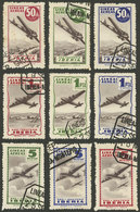 SPAIN: IBERIA Airlines: Set Of 6 Handsome Cinderellas, Used, Circa 1945, VF Quality! - Vignetten (Erinnophilie)