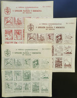 SPAIN: Exposición Filatélica Y Numismática De Gracia, Year 1954, Beautiful Cinderellas (15 Different Designs) In 3 Compl - Vignetten (Erinnophilie)