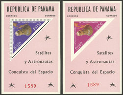 PANAMA: Sc.453Ef, 1964 Space Exploration, Perforated And Imperforate Souvenir Sheets, MNH, VF! - Panama