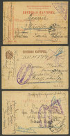 RUSSIA: 3 Cards Of Prisoners Of War Used With Free Frank In 1917, Interesting! - Briefe U. Dokumente