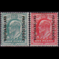 BECHUANALAND 1906 - Scott# 76-7 King Opt. 1/2-1p LH - Otros & Sin Clasificación