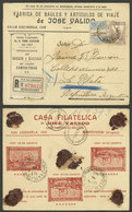 URUGUAY: Cover With PRINTED ADVERTISING For A Box Factory On Front And A Philatelic Store On Back, Sent By Registered Ma - Uruguay