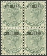 ZULULAND: Sc.12, 1888/94 ½p. Green, Fantastic MNH Block Of 4 (one Stamp With Light Marks On Gum, The Other 3 Perfect), V - Zululand (1888-1902)