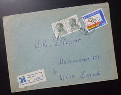 Yugoslavia 1975 Olympic Games Stamp On Cover From Kotor Montenegro To Zagreb Croatia B5 - Covers & Documents