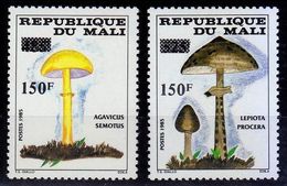 Mali-1992, Mi.1155-1156 (Mi.1040-1041 Surcharged 150F), Mushrooms, MNH** - Pilze