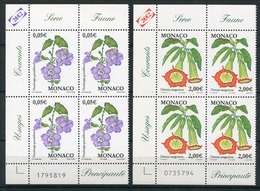 RC 18080 MONACO N° 2321 / 2322 FLEURS SERIE COURANTE BLOC DE 4 NEUF ** TB - Neufs