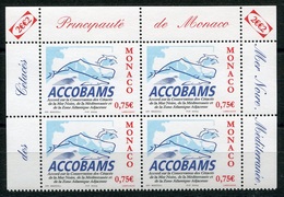 RC 18089 MONACO N° 2342 ACCOBAMS SILHOUETTES DE CÉTACÉS BLOC DE 4 NEUF ** TB - Unused Stamps