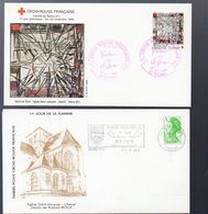 (croix Rouge) Reims (51 Marne) Lot De 2 Enveloppes 1986 (1e Jour Flamme / Timbre)  (PPP23261) - Rotes Kreuz