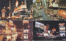 USA Formato 10x15:Cartolina TIMES SQUARE : Panoramica Con PUBBLICITA' PEPSI COLA.4 Pz.(3viagg.+1nv). - Time Square