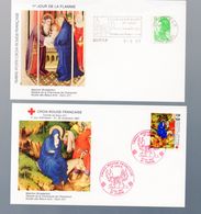 (croix Rouge) Dijon (21 Côte D'or)  Lot De Deux Enveloppes (1e Jour Du Timbre Et De La Flamme) 1987 (PPP23263) - Rotes Kreuz