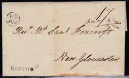 1800 Boston Straightline With Bishop Mark To New Gloucester - …-1845 Préphilatélie