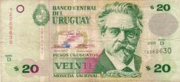 URUGUAY 20 PESOS URUGUAYOS 2003  P-85a   CIRC. - Uruguay