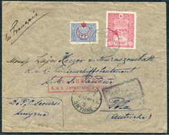 1917 Turkey Smyrne Censor, Mixed Franking Cover - Pola Austria - Lettres & Documents