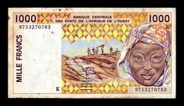 West African St. Senegal 1000 Francs 1997 Pick 711Kg BC+ F+ - Sénégal