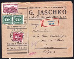 Tschechoslowakei Czechoslovakia Tchécoslovaquie Cecoslovacchia - 1926 REGISTERED LETTER KOSICE 3 > LOUVAIN BELGIUM - - Storia Postale