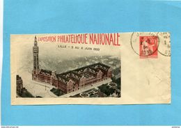 Entier Postal 50c Paix Oblitéré -sur Grand  Fragment De Lettre "expo De Lille" Juin 1936 - Overprinted Covers (before 1995)