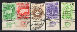 ISRAELE - 1961 - SEGNI ZODIACALI - CON BANDELLA - WITH LABEL - USATI - Oblitérés (avec Tabs)