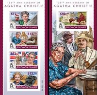 Salomon 2015, Writer, Agatha Christie, Clocks, 4val In BF +BF IMPERFORATED - Horlogerie