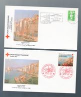 (croix Rouge)  Toulon (83 Var)   Lot De Deux Enveloppes (1e Jour Du Timbre Et De La Flamme) 1981 (PPP23266) - Rotes Kreuz