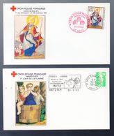 (croix Rouge) Metz (57)   Lot De Deux Enveloppes (1e Jour Du Timbre Et De La Flamme) 1993 (PPP23270) - Rode Kruis