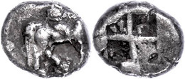 Tetrobol (2,25 G), 498-454 V. Chr., Alexander I. Av. Reiter N. R. Rev: Viergeteiltes Quadratum Incusum. SNG ANS 7, Av. L - Otros & Sin Clasificación