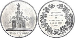 Frankfurt, Zinnmedaille (Dm. 53,5 Mm, 66,27 G), 1862, Von Gebrüder Hartwig Offenbach, Auf Das Deutsche Schützenfest In F - Otros & Sin Clasificación