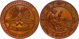 Hamburg, Bronzemedaille (Dm. 60 Mm, 91,48 G), 1869, Von C.D. Claudius, Auf Die Ausstellung In Altona, Av: Spinnende Frau - Otros & Sin Clasificación