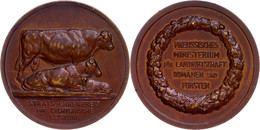 Preußen, Bronzemedaille (Dm. 51 Mm, 53,66 G), O.J., Von Splieth, Staats-Ehrenpreis Für Züchterische Leistung Des Preußis - Otros & Sin Clasificación