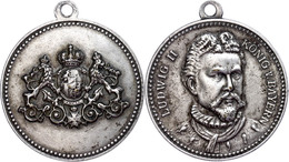 Bayern, Silbermedaille (Dm. 39,0 Mm, 19,16 G), O.J. Unsigniert, Ludwig II. 1864-86, Av: Kopf Halb Rechts, Rev: Wappen, H - Otros & Sin Clasificación