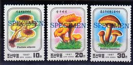 Korea(north)-1987, Mushrooms, Mi.2798-2800, SPECIMEN, MNH** - Pilze