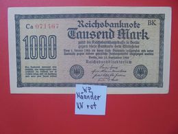Reichsbanknote 1000 MARK 1922 VARIANTE CIRCULER (B.16) - 1000 Mark