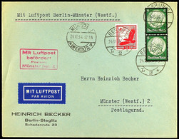 Berlin C2 24.10.1934 - Münster, Brief, MLb Münster 2, (F 78/01 A), Katalog: 530,550(2 BF - Otros & Sin Clasificación