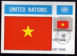 UNITED NATIONS NEW YORK ONU UN UNO 26 9 1980 FLAGS VIET NAM VIETNAM FDC MAXI CARD CARTOLINA MAXIMUM - Maximumkarten