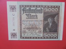 Reichsbanknote 5000 MARK 1922 VARIANTE CIRCULER (B.16) - 5.000 Mark