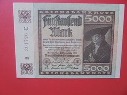 Reichsbanknote 5000 MARK 1922 VARIANTE CIRCULER (B.16) - 5000 Mark