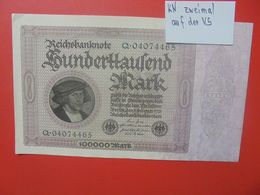 Reichsbanknote 100.000 MARK 1923 VARIANTE 2 SERIES 8 CHIFFRES CIRCULER (B.16) - 100000 Mark