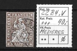 1854-1862 Helvetia (ungezähnt) → Strubel Mit 2 Kreisstempel MEZIERES   ►SBK-22B4.V◄ - Gebraucht