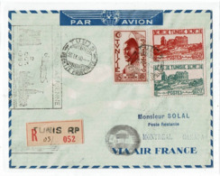 LCTN59/LE/2 - TUNISIE LETTRE AVION TUNIS / MONTREAL 30/9/1950 - Aéreo