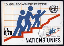 NATIONS UNIES GENEVE ONU UN UNO 21 11 1980 CONSEIL ECONOMIQUE ET SOCIAL ECONOMIC COUNCIL FDC MAXI CARD CARTOLINA MAXIMUM - Maximum Cards