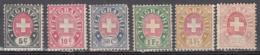 Suisse Tg 1 + 2 + 4 + 5 + 6 + 8 * - Telegraafzegels