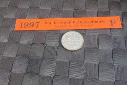 1 Deutsche Mark; 1997, Münze F; Stg, MiNr. 38; Jaeger-Nr. 384a - 1 Pfennig