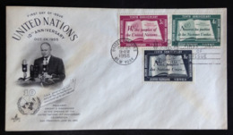 United Nations/N.Y., Uncirculated FDC « UNITED NATIONS 10th ANNIVERSARY», « EISENHOWER », 1955 - Covers & Documents